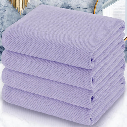 Luxury Bath Towels, Bath Towels Set of 4, Large 30" x 56" - 100% Cotton | Quick Dry | Light Weight | Thick | Soft | Absorbent, Luxury Shower Towel Sets for Bathroom, Towel Gift Set, White
