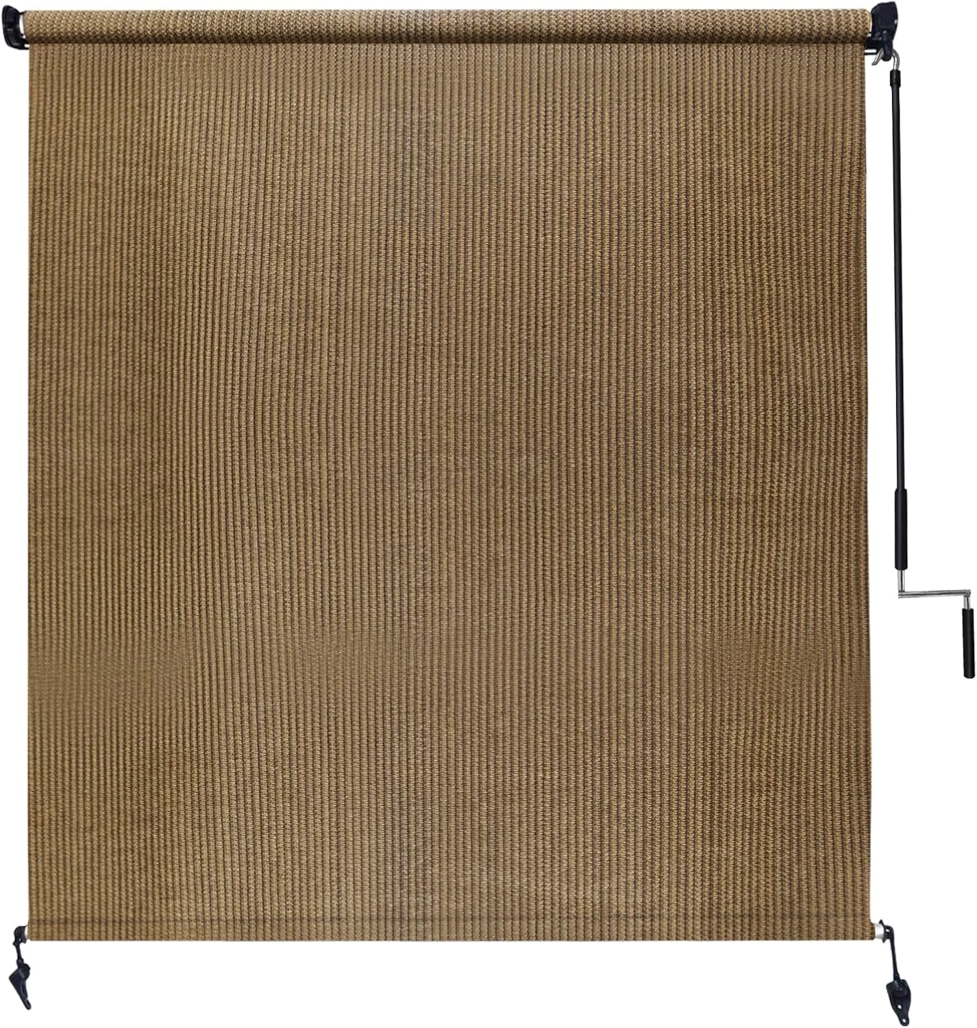 Amagenix Outdoor Roller Shade 8'(W) X 8'(H), Exterior Cordless Patio Shades Roll Up Outdoor Blinds with 90% UV Protection, Two-Section Poles with One-Piece Fabric, Grey