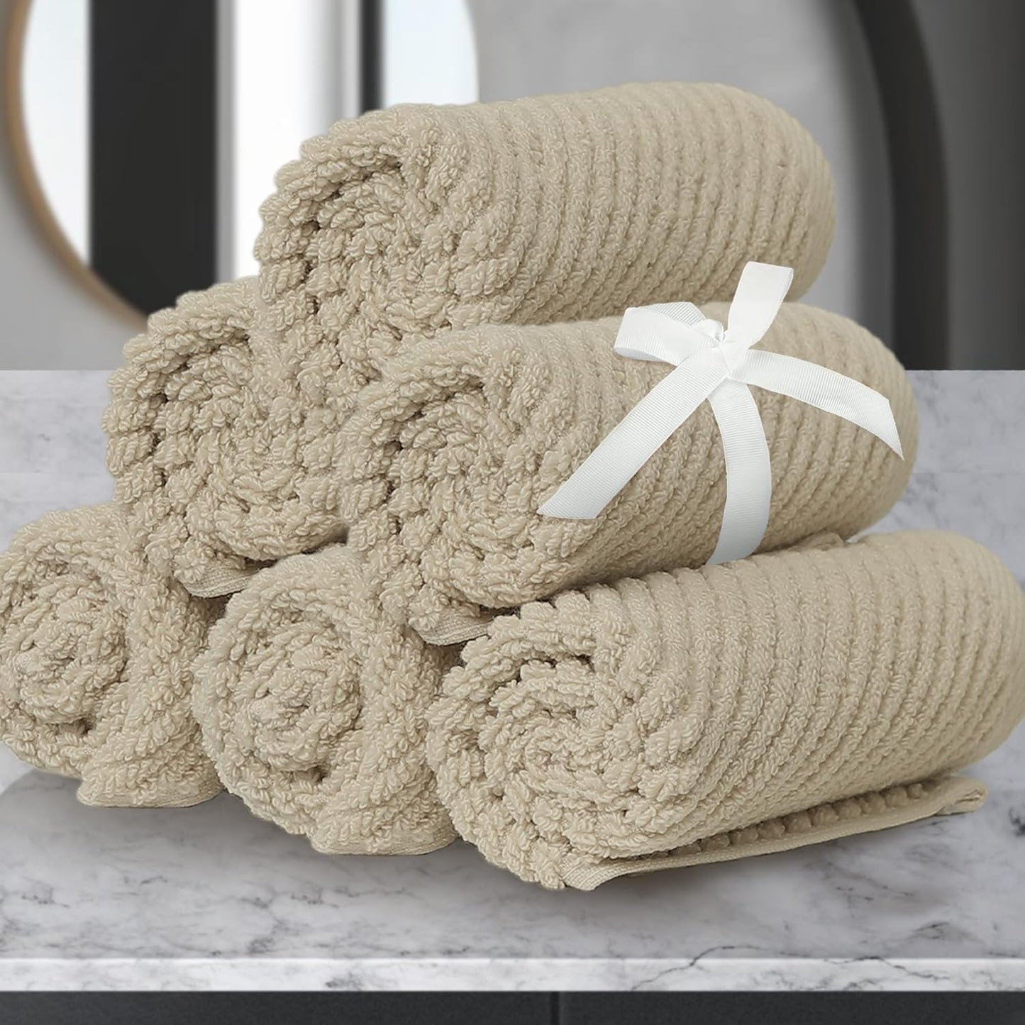 Luxury Bath Towels, Bath Towels Set of 4, Large 30" x 56" - 100% Cotton | Quick Dry | Light Weight | Thick | Soft | Absorbent, Luxury Shower Towel Sets for Bathroom, Towel Gift Set, White