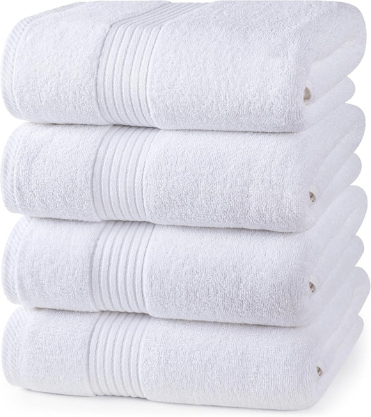 Utopia Towels 12 Pack Bath Towels Set, (27 x 54 Inches) 100% Ring Spun Cotton, Quick Dry, Highly Absorbent, Soft Feel Towels, Perfect for Daily Use (White)