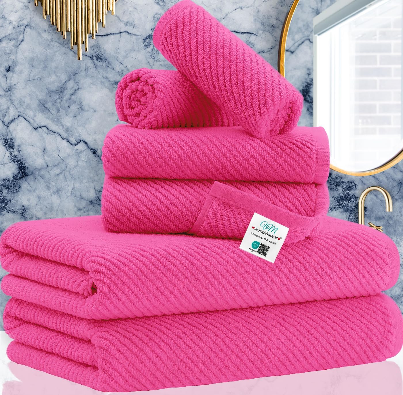 Luxury Bath Towels, Bath Towels Set of 4, Large 30" x 56" - 100% Cotton | Quick Dry | Light Weight | Thick | Soft | Absorbent, Luxury Shower Towel Sets for Bathroom, Towel Gift Set, White