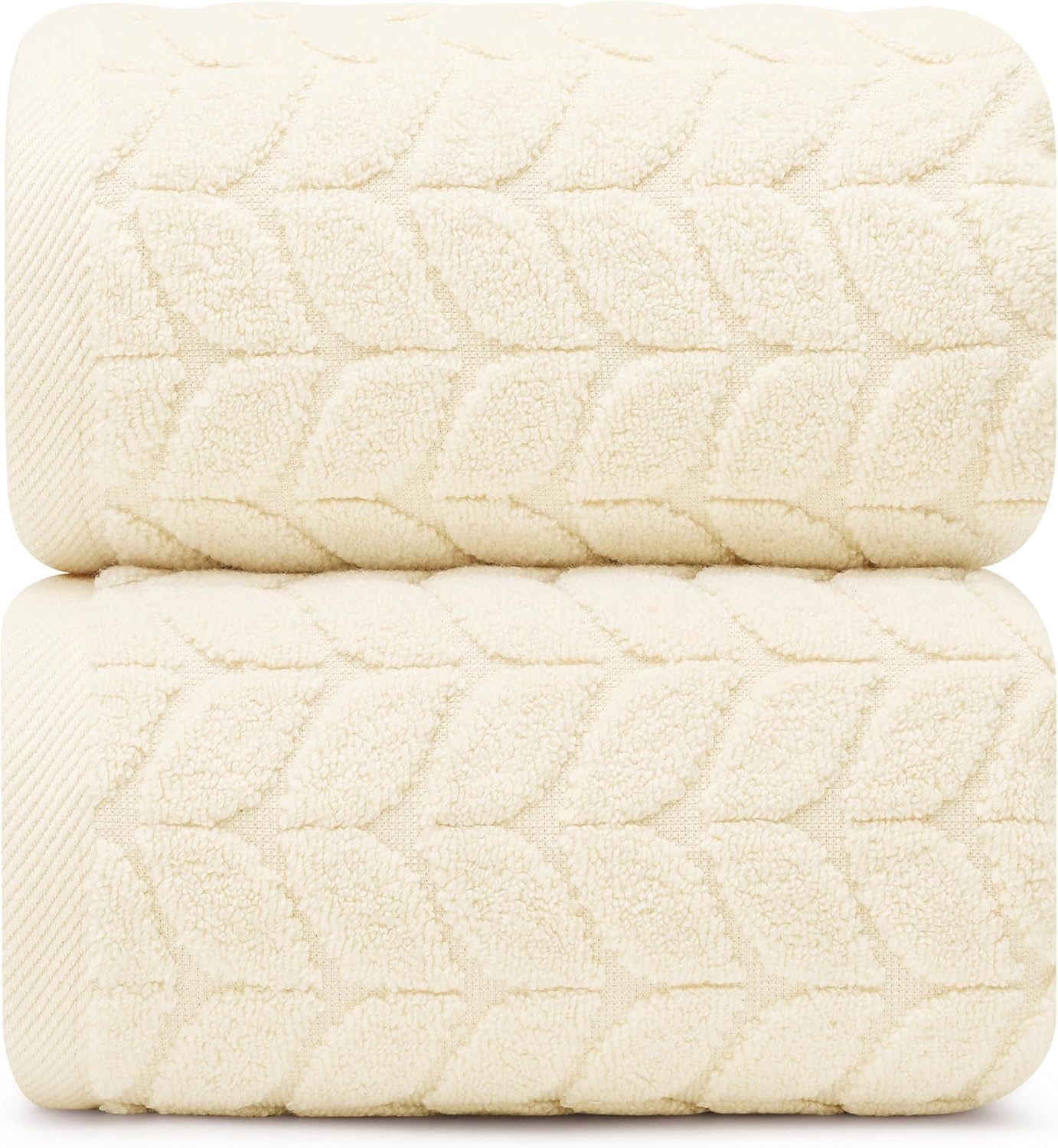 Ultra Soft & Stylish 700 GSM Luxury Bath Sheets | Pack of 2 | Extra Large 35x70 Inches | 100% Zero-Twist, Long-Staple Cotton | Remarkably Absorbent (White)