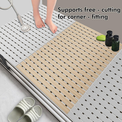 Non Slip Large Shower Mat(35.4"*23.6"),Extra Large Shower Mats for Inside Shower, Non Slip Shower Mat for Elderly,Non Suction Cups Heavy Duty Bathtub Mat,Rubber