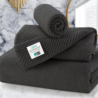 Luxury Bath Towels, Bath Towels Set of 4, Large 30" x 56" - 100% Cotton | Quick Dry | Light Weight | Thick | Soft | Absorbent, Luxury Shower Towel Sets for Bathroom, Towel Gift Set, White