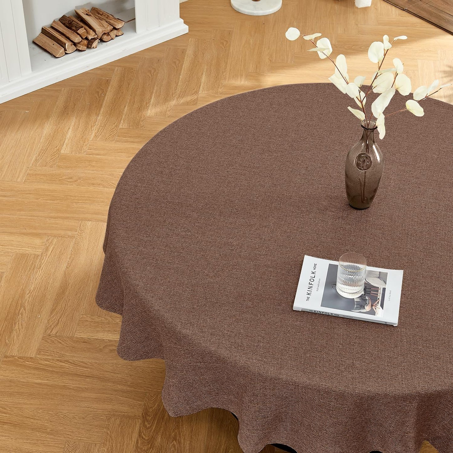 BALCONY & FALCON Rectangle Tablecloth Washable Wrinkle Resistant and Water Proof Table Cloth Decorative Linen Fabric Tablecloths for Dining Parties Kitchen Wedding and Outdoor Use (Beige, 57x118)