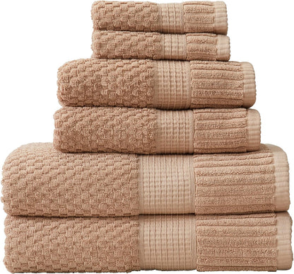 NY Loft 100% Cotton 4 Pack Bath Towels, 30" x 52", Soft & Absorbent, Quick Dry, Textured - Trinity Collection, Bright White