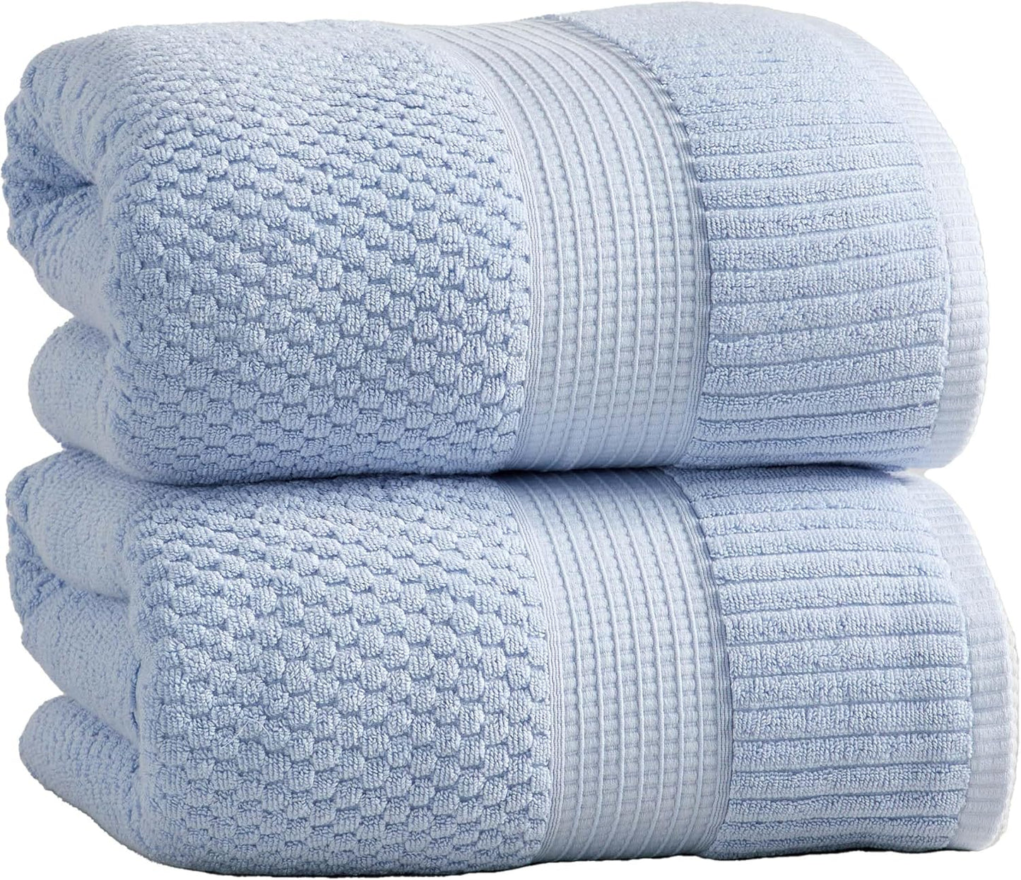 NY Loft 100% Cotton 4 Pack Bath Towels, 30" x 52", Soft & Absorbent, Quick Dry, Textured - Trinity Collection, Bright White