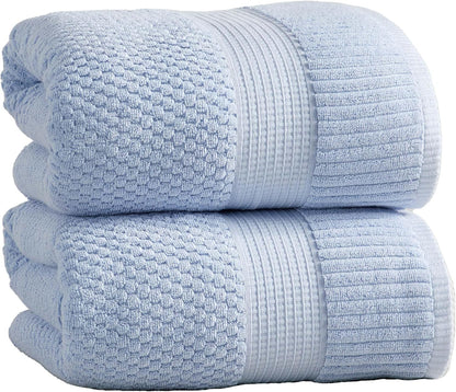 NY Loft 100% Cotton 4 Pack Bath Towels, 30" x 52", Soft & Absorbent, Quick Dry, Textured - Trinity Collection, Bright White