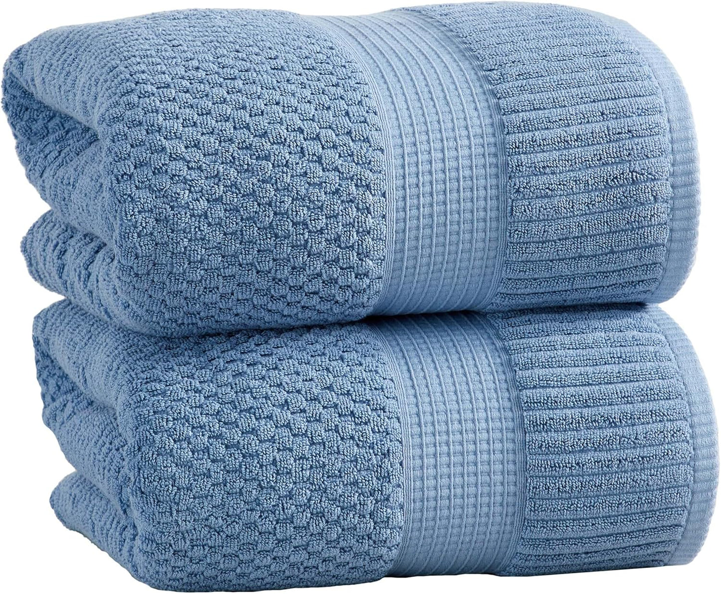 NY Loft 100% Cotton 4 Pack Bath Towels, 30" x 52", Soft & Absorbent, Quick Dry, Textured - Trinity Collection, Bright White