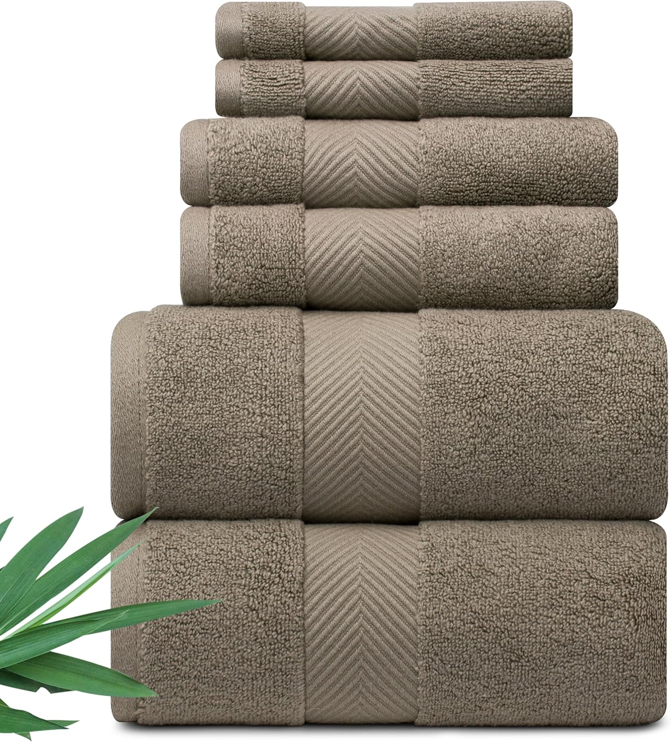 Ultra Soft & Plush Viscose from Bamboo Bath Towels - 700 GSM Luxury Bath Towels - 6 Piece Set - Super Absorbent & Quick Drying (Pewter Grey)