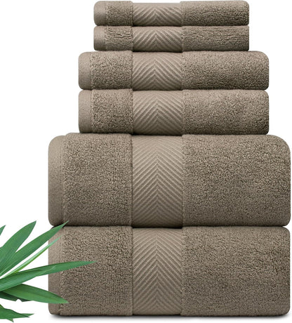 Ultra Soft & Plush Viscose from Bamboo Bath Towels - 700 GSM Luxury Bath Towels - 6 Piece Set - Super Absorbent & Quick Drying (Pewter Grey)