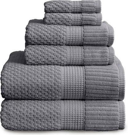NY Loft 100% Cotton 4 Pack Bath Towels, 30" x 52", Soft & Absorbent, Quick Dry, Textured - Trinity Collection, Bright White
