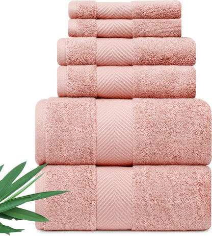 Ultra Soft & Plush Viscose from Bamboo Bath Towels - 700 GSM Luxury Bath Towels - 6 Piece Set - Super Absorbent & Quick Drying (Pewter Grey)
