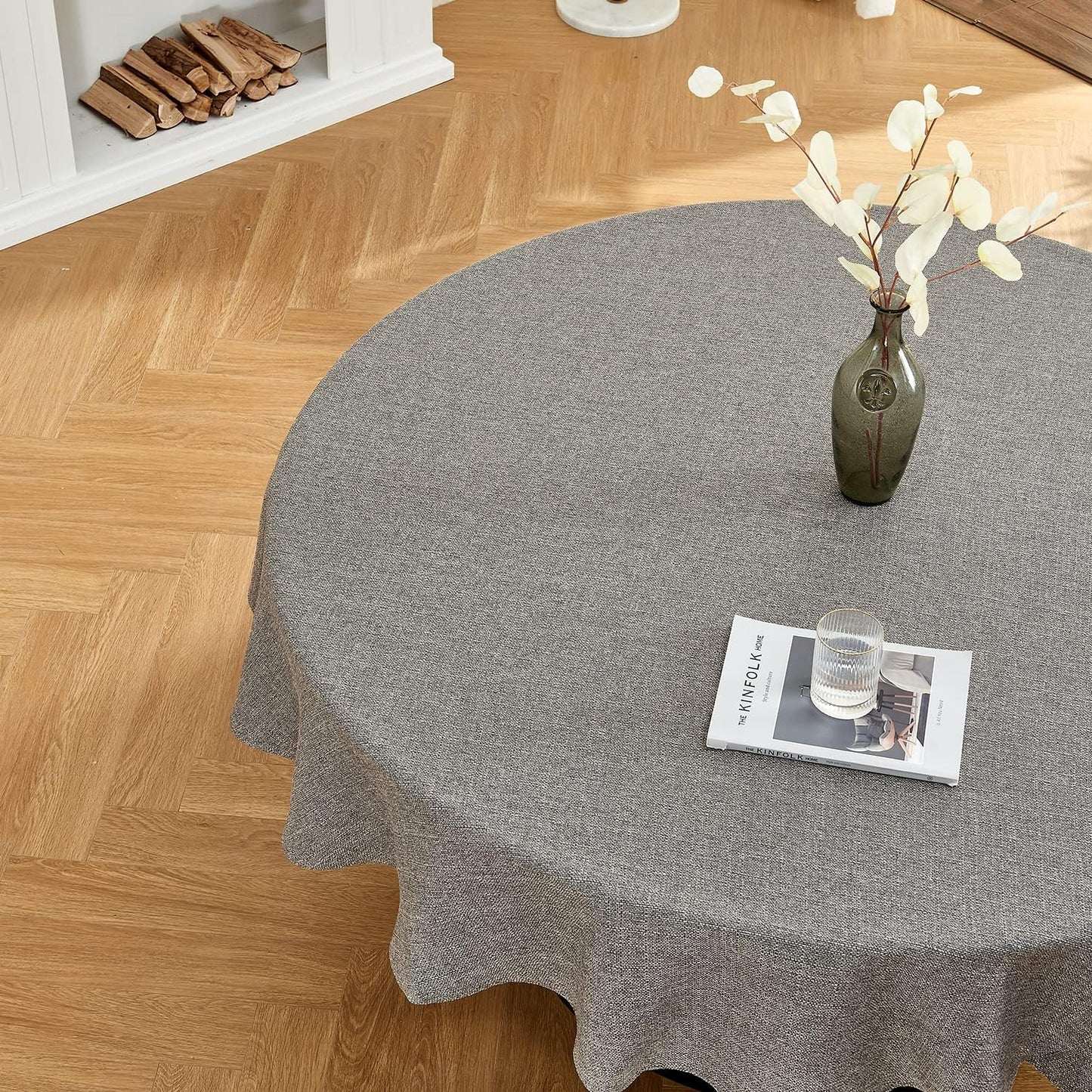 BALCONY & FALCON Rectangle Tablecloth Washable Wrinkle Resistant and Water Proof Table Cloth Decorative Linen Fabric Tablecloths for Dining Parties Kitchen Wedding and Outdoor Use (Beige, 57x118)