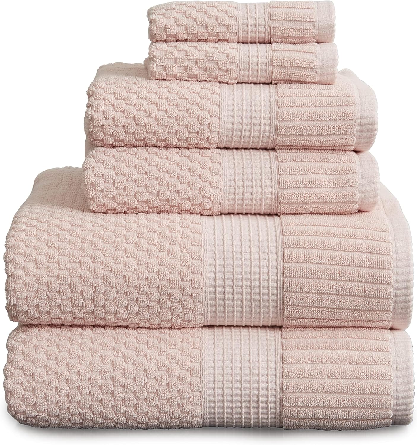 NY Loft 100% Cotton 4 Pack Bath Towels, 30" x 52", Soft & Absorbent, Quick Dry, Textured - Trinity Collection, Bright White