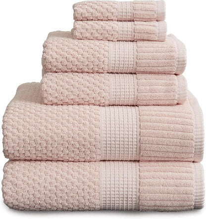 NY Loft 100% Cotton 4 Pack Bath Towels, 30" x 52", Soft & Absorbent, Quick Dry, Textured - Trinity Collection, Bright White