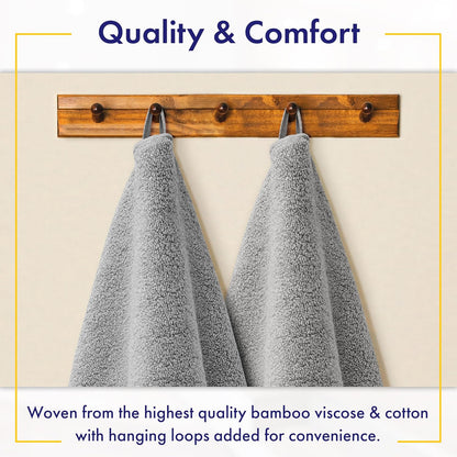 Ultra Soft & Plush Viscose from Bamboo Bath Towels - 700 GSM Luxury Bath Towels - 6 Piece Set - Super Absorbent & Quick Drying (Pewter Grey)