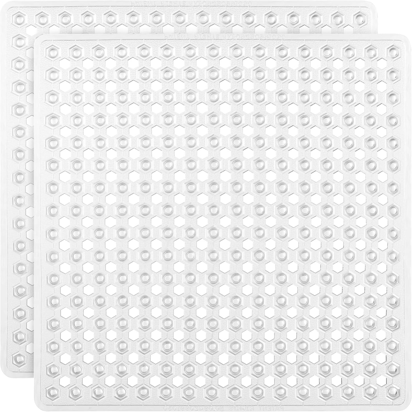 GORILLA GRIP Patented Bath Tub Shower Mat, 2 Pack, Machine Washable Bathtub Floor Liner Mats, Suction Cups and Drain Holes to Keep Tubs Clean, Soft on Feet, Bathroom Essentials, 35x16 Inch, Clear