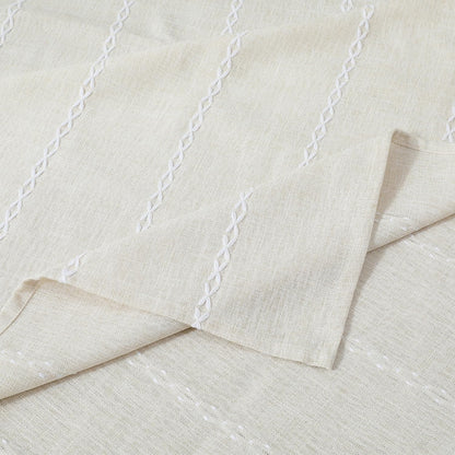 Chassic 60 x 120 inches Farmhouse Style Linen tablecloths, Wrinkle Resistant Washable Dining Room Table Cloths for 8 Foot Rectangle Tables - Beige