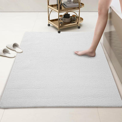 HOMBYS 58 x 44 Extra Large Shower Mat for Shower Stall Tub, Non Slip Bath Mat Bathroom Accessories, PVC Loofah Mats for Shower and Bathroom, Quick Drying, (Grey, 58"x44")