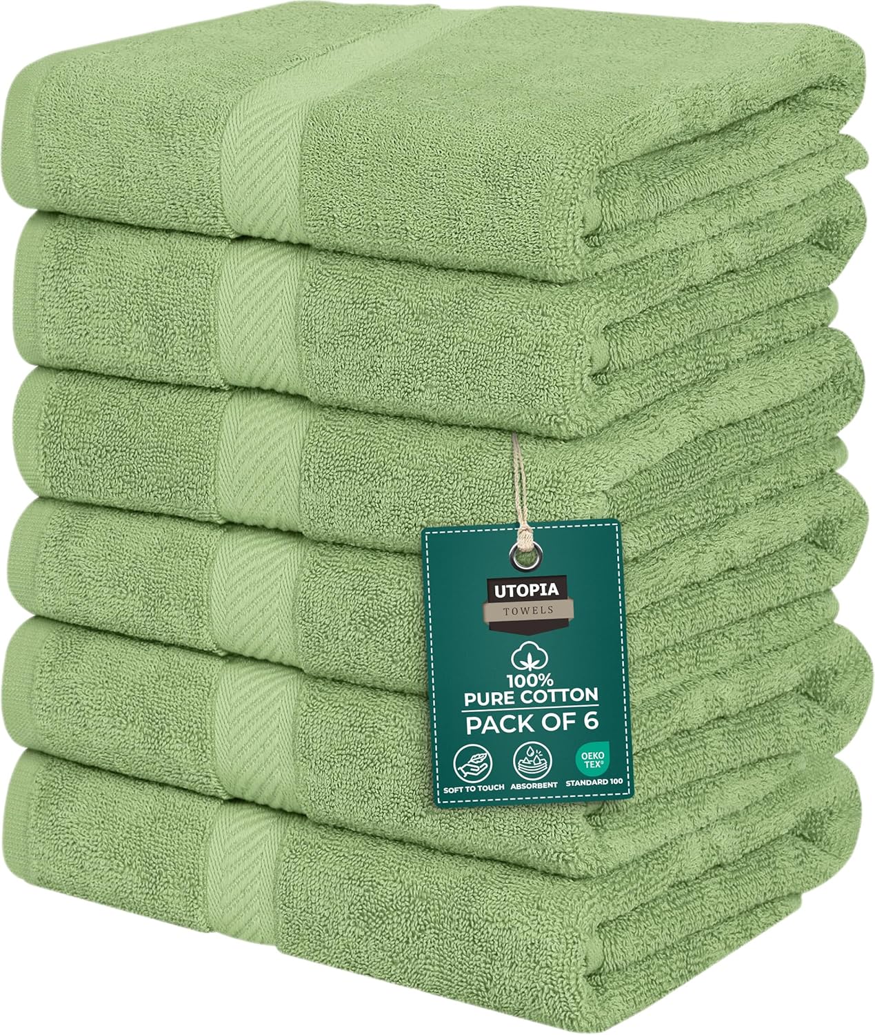 Utopia Towels 18 Pack Bath Towel Set (24 x 48 Inches), 500 GSM 100% Ring Spun Cotton Medium Lightweight and Highly Absorbent Quick Drying, Premium Towels for Hotel, Spa and Bathroom (White)
