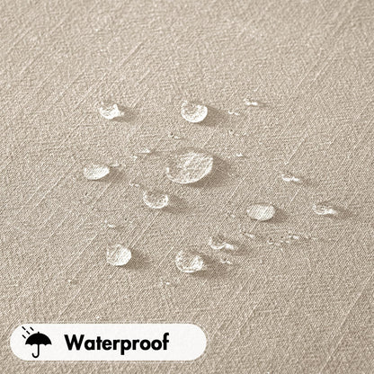 MIULEE Natural Linen Cotton Blend Tablecloth Rectangle, Luxury Waterproof Stain Resistant Durable Farmhouse Oblong Table Cloth for Dining Party Christmas Weddings Birthday, 52 x 102 inch, Ivory Cream