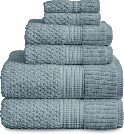 NY Loft 100% Cotton 4 Pack Bath Towels, 30" x 52", Soft & Absorbent, Quick Dry, Textured - Trinity Collection, Bright White