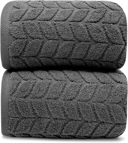 Ultra Soft & Stylish 700 GSM Luxury Bath Sheets | Pack of 2 | Extra Large 35x70 Inches | 100% Zero-Twist, Long-Staple Cotton | Remarkably Absorbent (White)