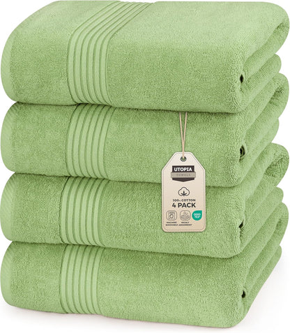 Utopia Towels 12 Pack Bath Towels Set, (27 x 54 Inches) 100% Ring Spun Cotton, Quick Dry, Highly Absorbent, Soft Feel Towels, Perfect for Daily Use (White)