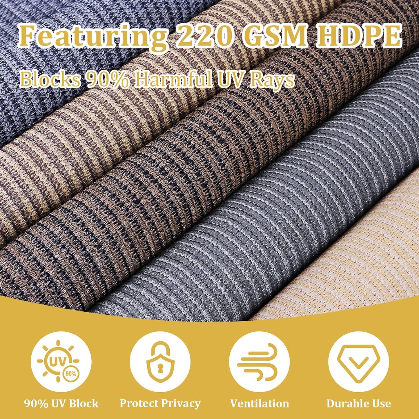 Shade&Beyond Outdoor Roller Shades with Splicing Design, 8' W x 8' H Cordless Patio Roll Up Blinds, Exterior Shade Cloth Roll for Porch, Gazebo, Pergola, Balcony, Gray