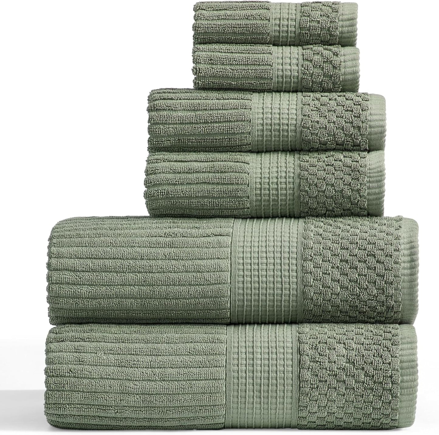 Springtree Home 100% Cotton Bath Towel Set of 4 | Super Soft & Absorbent with Quick-Dry Fibers | 4 Bath Towels | Textured and Durable Cotton | Krista Collection - Bright White