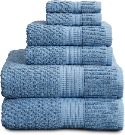 NY Loft 100% Cotton 4 Pack Bath Towels, 30" x 52", Soft & Absorbent, Quick Dry, Textured - Trinity Collection, Bright White