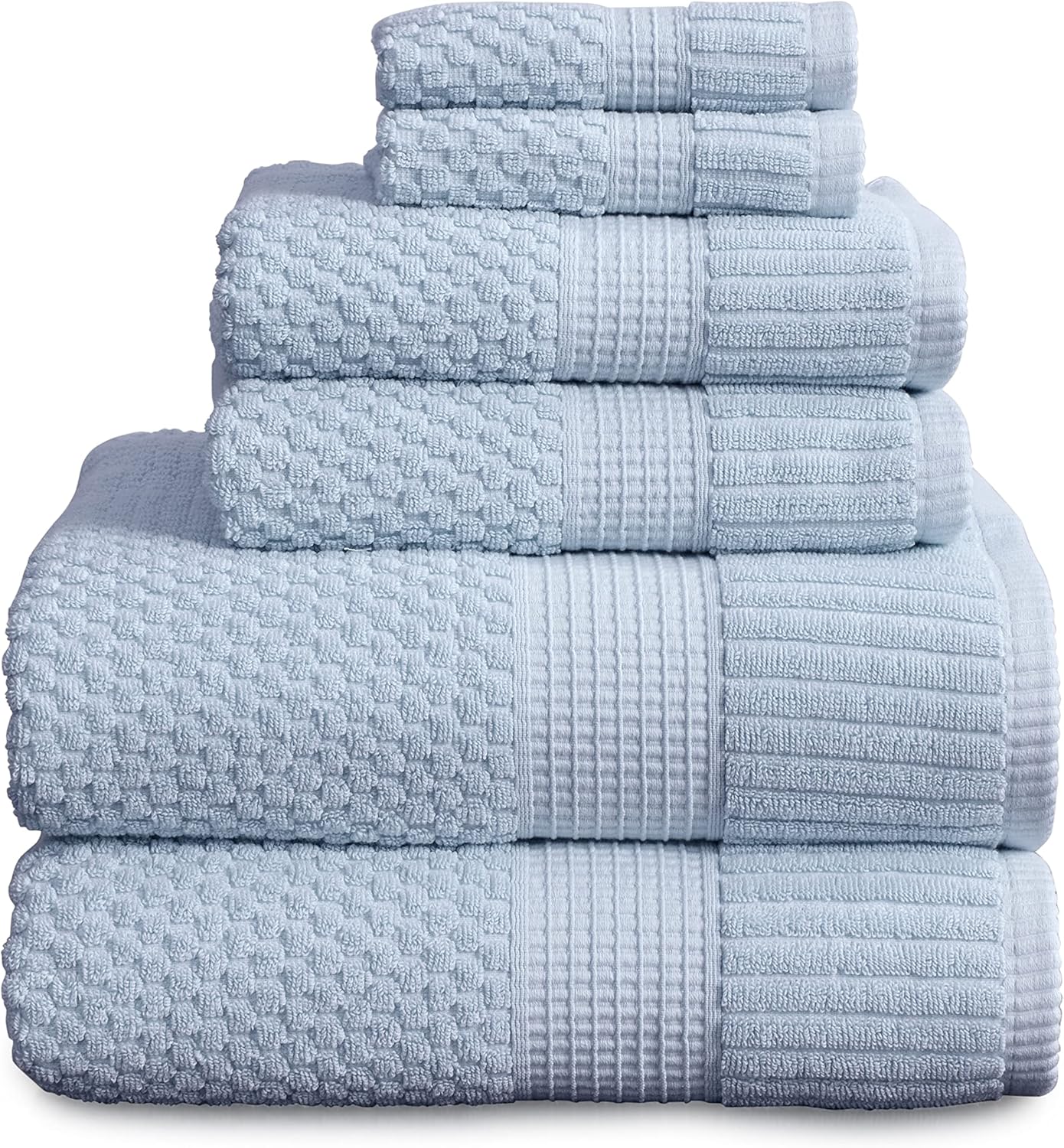 NY Loft 100% Cotton 4 Pack Bath Towels, 30" x 52", Soft & Absorbent, Quick Dry, Textured - Trinity Collection, Bright White