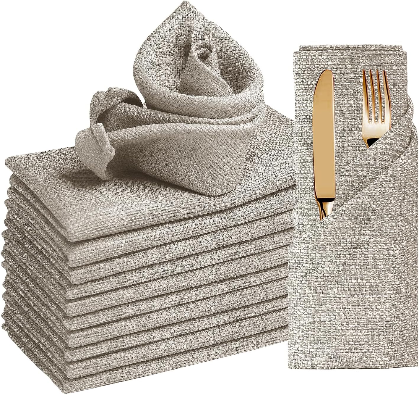 BALCONY & FALCON Rectangle Tablecloth Washable Wrinkle Resistant and Water Proof Table Cloth Decorative Linen Fabric Tablecloths for Dining Parties Kitchen Wedding and Outdoor Use (Beige, 57x118)