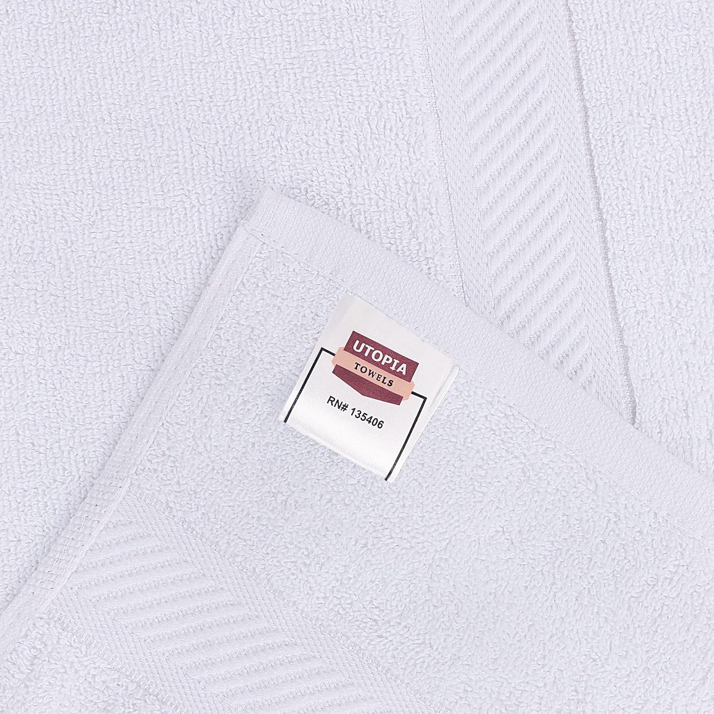 Utopia Towels 18 Pack Bath Towel Set (24 x 48 Inches), 500 GSM 100% Ring Spun Cotton Medium Lightweight and Highly Absorbent Quick Drying, Premium Towels for Hotel, Spa and Bathroom (White)