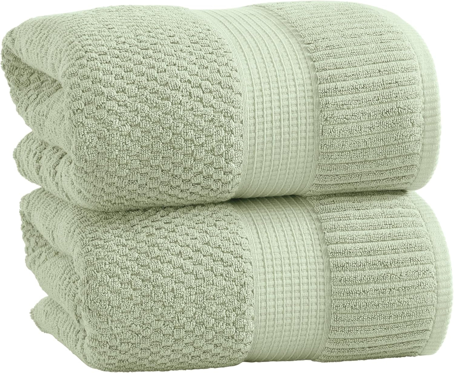 NY Loft 100% Cotton 4 Pack Bath Towels, 30" x 52", Soft & Absorbent, Quick Dry, Textured - Trinity Collection, Bright White