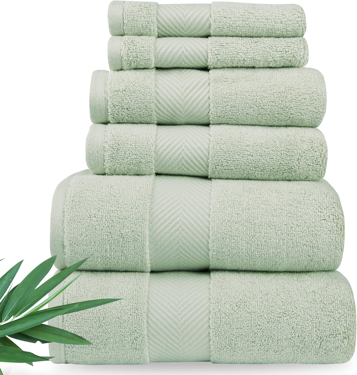 Ultra Soft & Plush Viscose from Bamboo Bath Towels - 700 GSM Luxury Bath Towels - 6 Piece Set - Super Absorbent & Quick Drying (Pewter Grey)