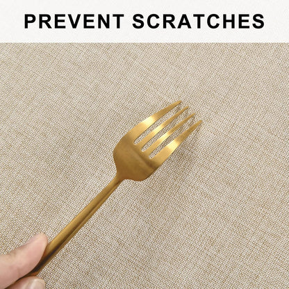 Hiasan Round Linen Tablecloth 120 Inch - Wrinkle and Stain Resistant Washable Polyester Fabric Table Cloth for Dining Room Kitchen Party, Beige