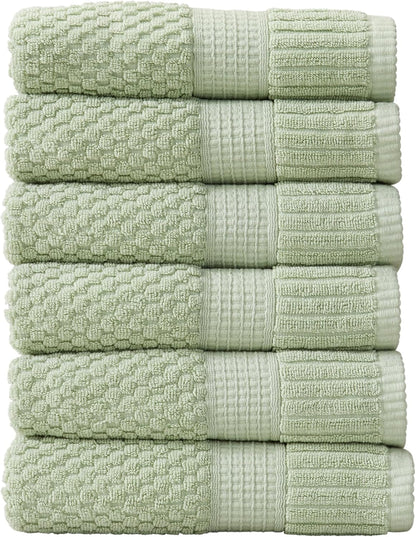 NY Loft 100% Cotton 4 Pack Bath Towels, 30" x 52", Soft & Absorbent, Quick Dry, Textured - Trinity Collection, Bright White