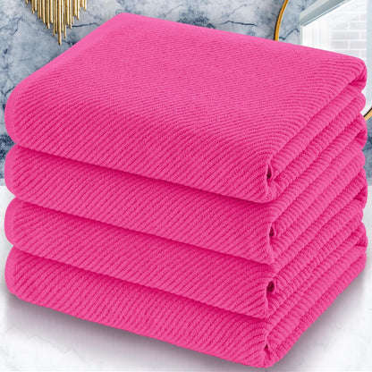 Luxury Bath Towels, Bath Towels Set of 4, Large 30" x 56" - 100% Cotton | Quick Dry | Light Weight | Thick | Soft | Absorbent, Luxury Shower Towel Sets for Bathroom, Towel Gift Set, White