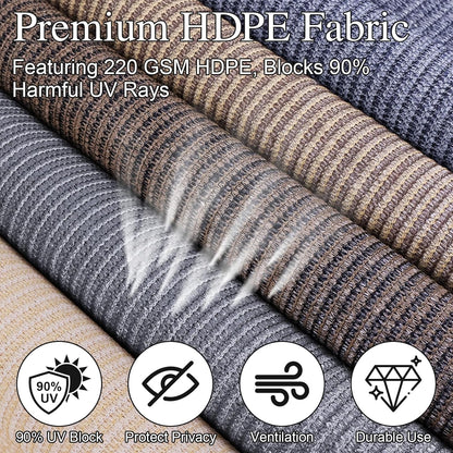 Amagenix Outdoor Roller Shade 8'(W) X 8'(H), Exterior Cordless Patio Shades Roll Up Outdoor Blinds with 90% UV Protection, Two-Section Poles with One-Piece Fabric, Grey