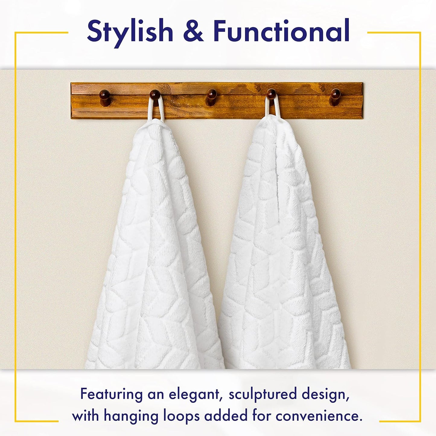 Ultra Soft & Stylish 700 GSM Luxury Bath Sheets | Pack of 2 | Extra Large 35x70 Inches | 100% Zero-Twist, Long-Staple Cotton | Remarkably Absorbent (White)