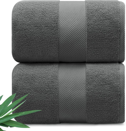 Ultra Soft & Plush Viscose from Bamboo Bath Towels - 700 GSM Luxury Bath Towels - 6 Piece Set - Super Absorbent & Quick Drying (Pewter Grey)