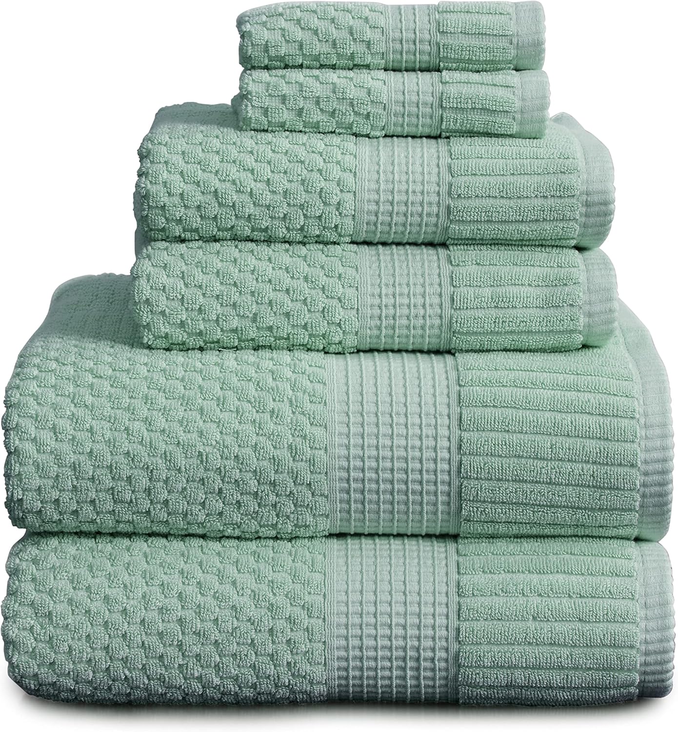 NY Loft 100% Cotton 4 Pack Bath Towels, 30" x 52", Soft & Absorbent, Quick Dry, Textured - Trinity Collection, Bright White