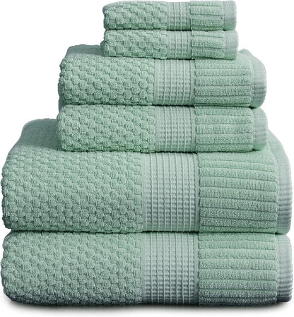 NY Loft 100% Cotton 4 Pack Bath Towels, 30" x 52", Soft & Absorbent, Quick Dry, Textured - Trinity Collection, Bright White