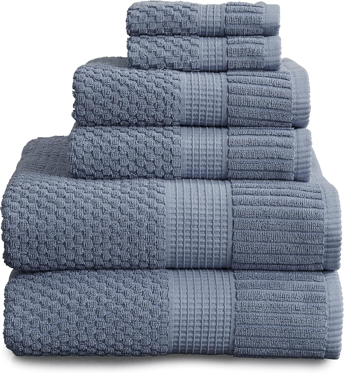 NY Loft 100% Cotton 4 Pack Bath Towels, 30" x 52", Soft & Absorbent, Quick Dry, Textured - Trinity Collection, Bright White