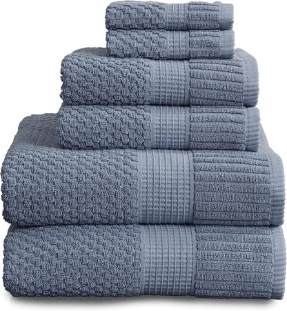 NY Loft 100% Cotton 4 Pack Bath Towels, 30" x 52", Soft & Absorbent, Quick Dry, Textured - Trinity Collection, Bright White