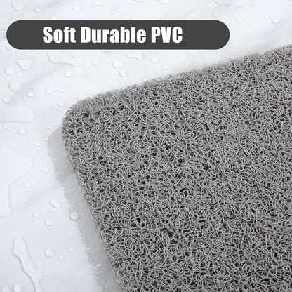 HOMBYS 58 x 44 Extra Large Shower Mat for Shower Stall Tub, Non Slip Bath Mat Bathroom Accessories, PVC Loofah Mats for Shower and Bathroom, Quick Drying, (Grey, 58"x44")