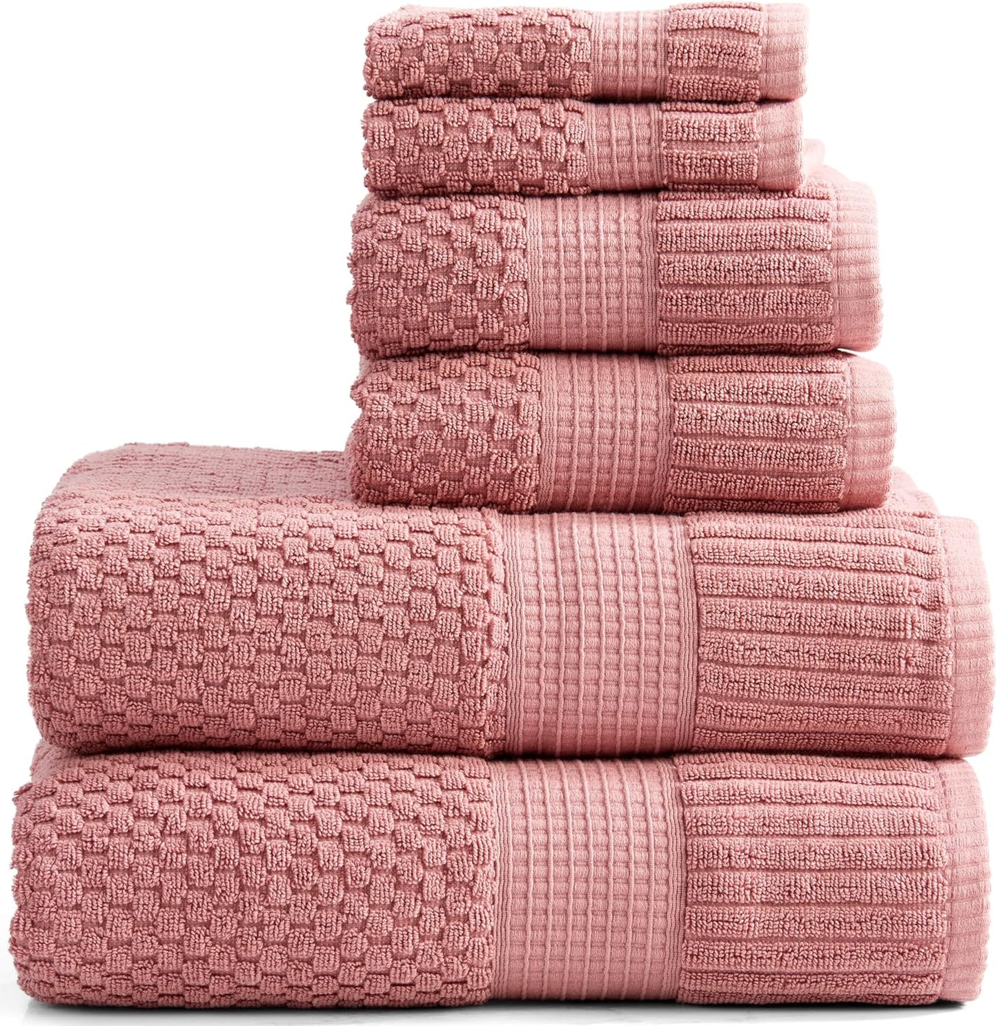 NY Loft 100% Cotton 4 Pack Bath Towels, 30" x 52", Soft & Absorbent, Quick Dry, Textured - Trinity Collection, Bright White